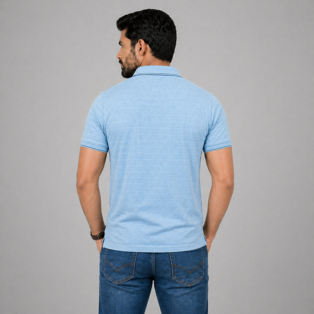 Winner's Mens Sky Blue Polo T Shirt - 73585