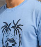 Sky Blue Slim Winner Men'S T Shirt - 73968