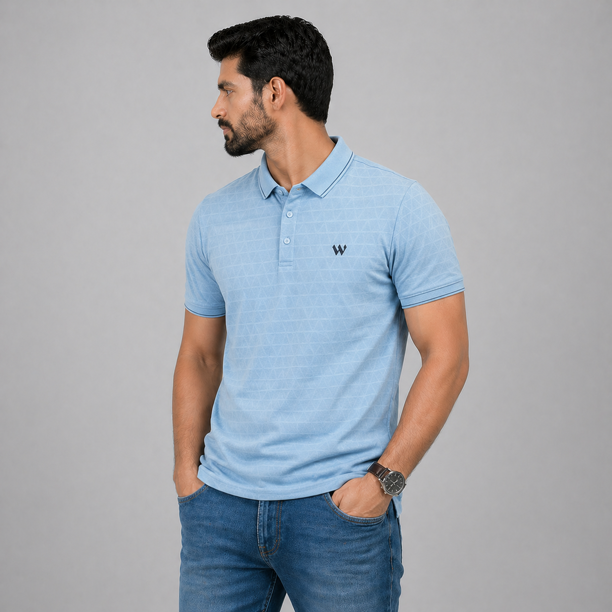 Winner's Mens Sky Blue Polo T Shirt - 73585