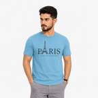 Sky Blue Slim Winner Men'S T Shirt - 73864