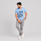 Sky Blue Slim Winner Men'S T Shirt - 73968