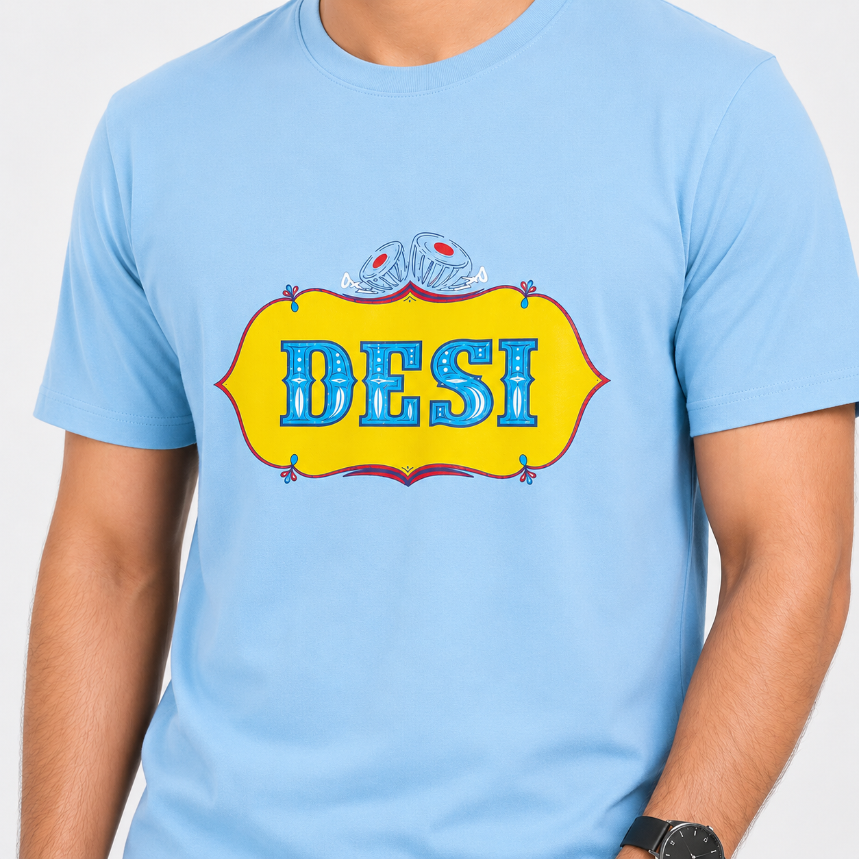 Sky Blue Slim Winner Men'S T Shirt - 73962