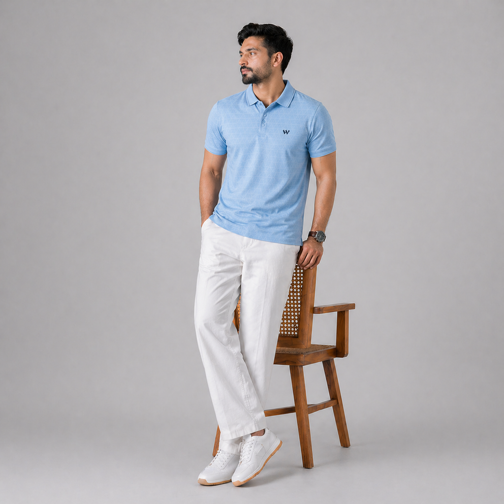 Winner's Mens Sky Blue Polo T Shirt - 73585