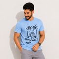 Sky Blue Slim Winner Men'S T Shirt - 73968