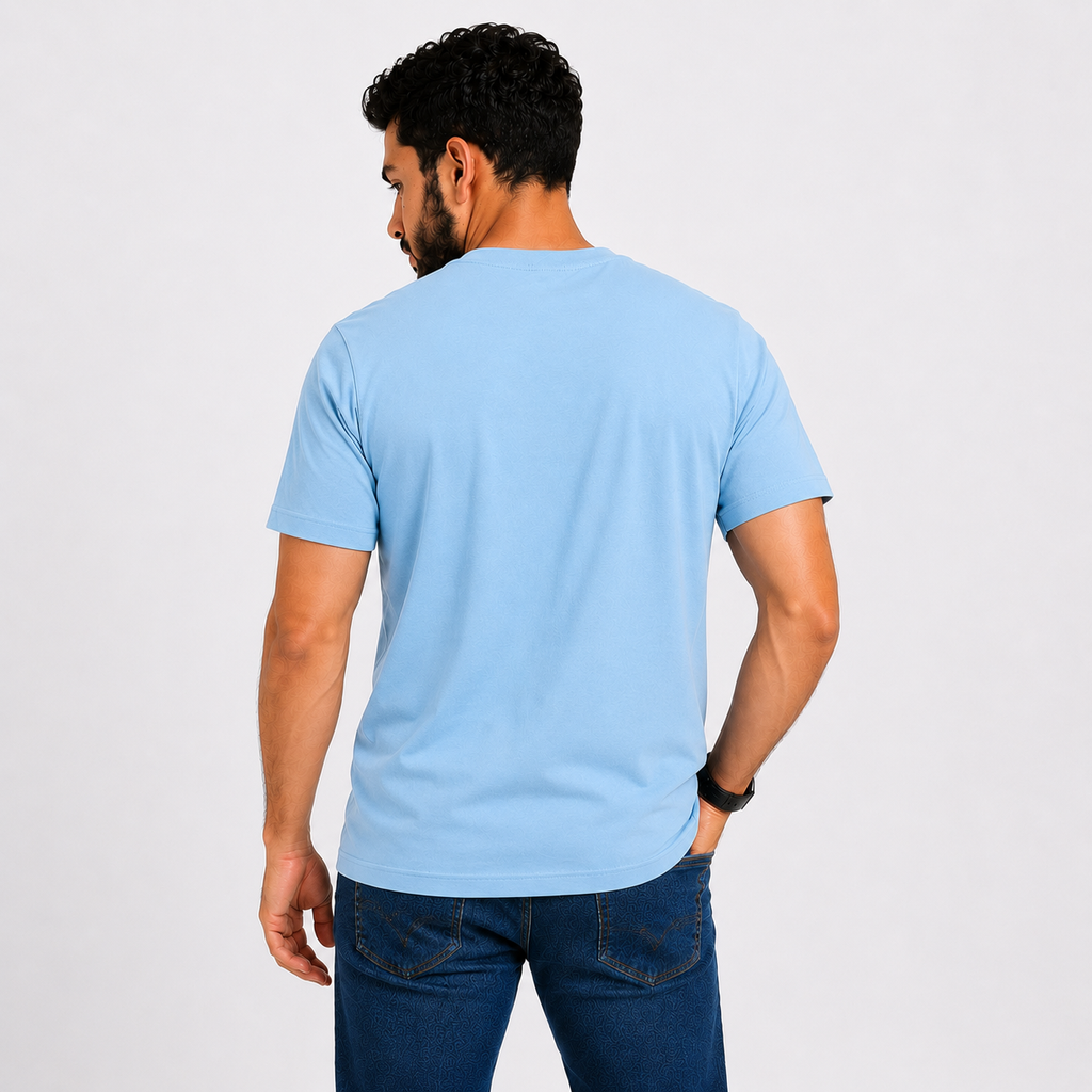 Sky Blue Slim Winner Men'S T Shirt - 73962