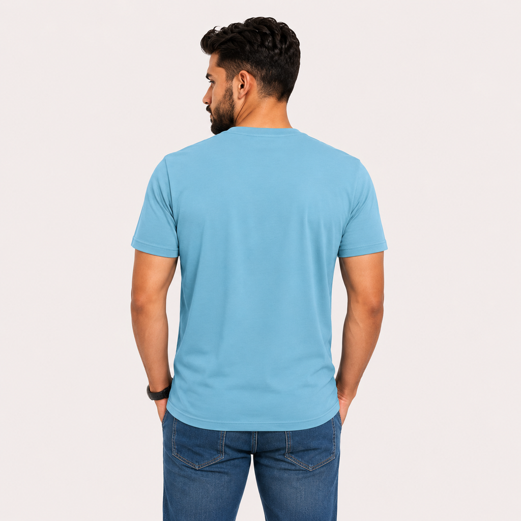 Sky Blue Slim Winner Men'S T Shirt - 73864