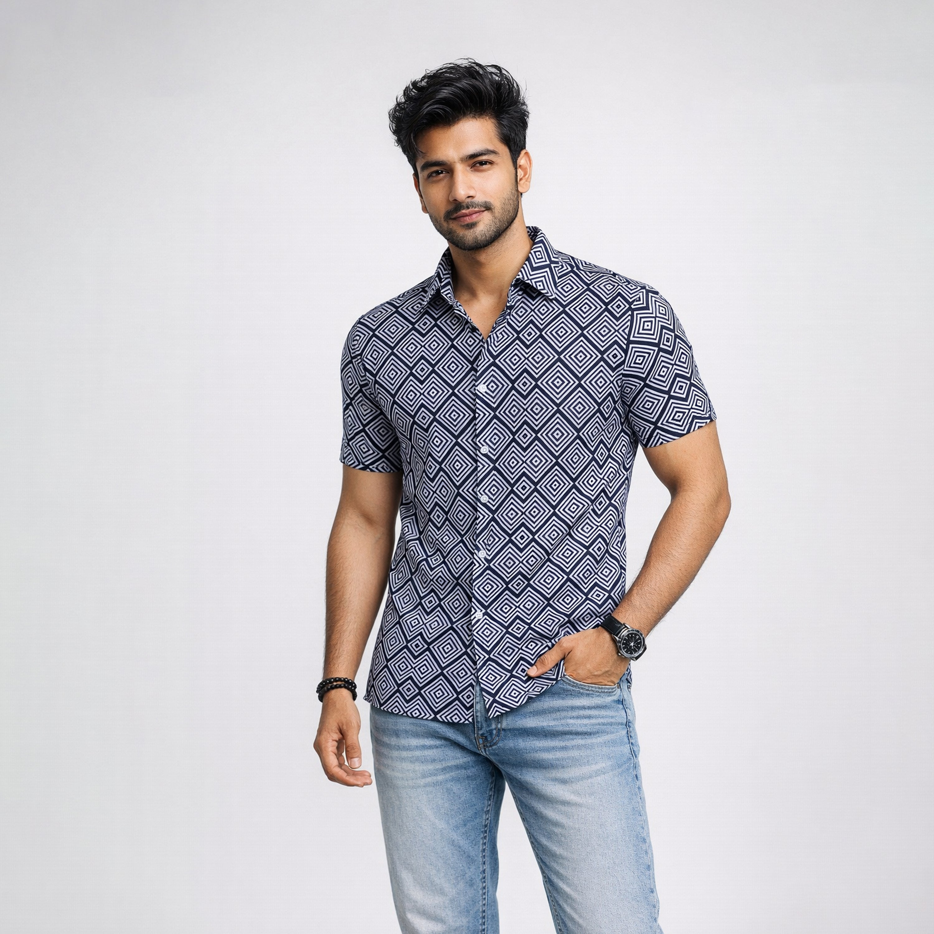 Winner MEN'S Soft Echo  Casual Half Sleeve  Shirt - 80046