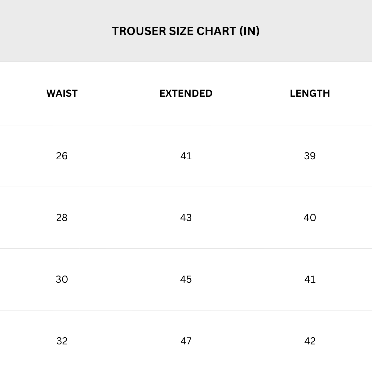 Size Chart