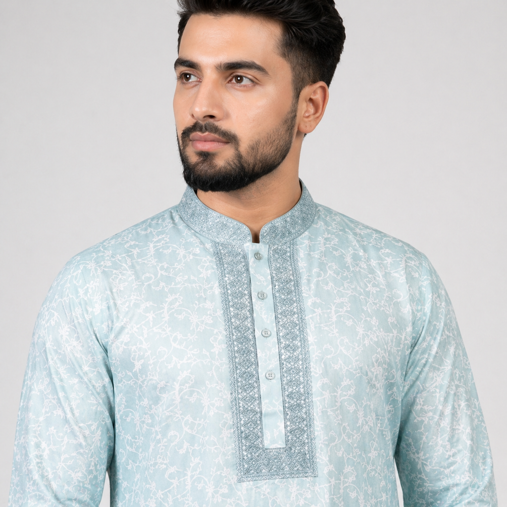 Winner Mens Teal Mix Panjabi -73920