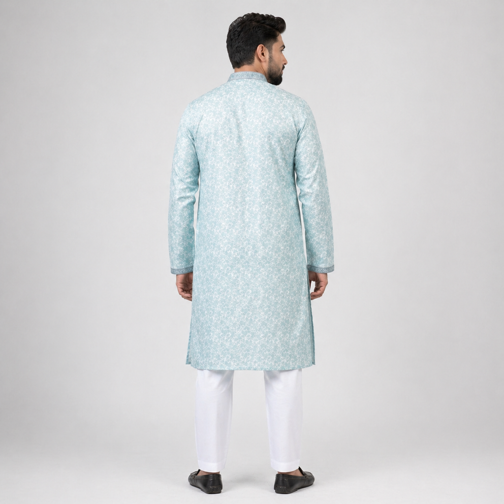 Winner Mens Teal Mix Panjabi -73920