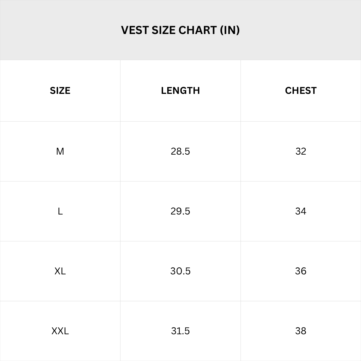 Size Chart