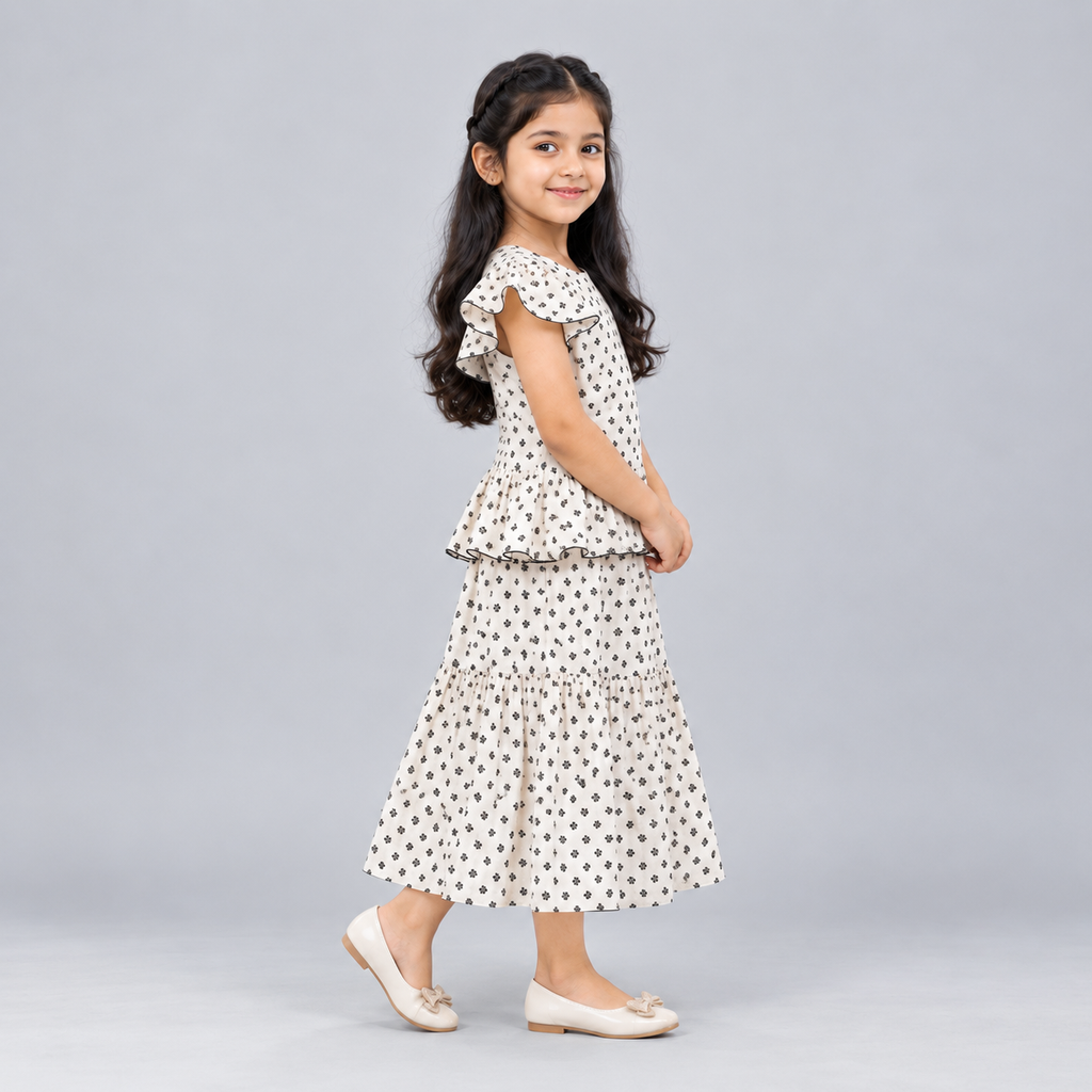 Winner Girls white SKIRT TOP SET 80392