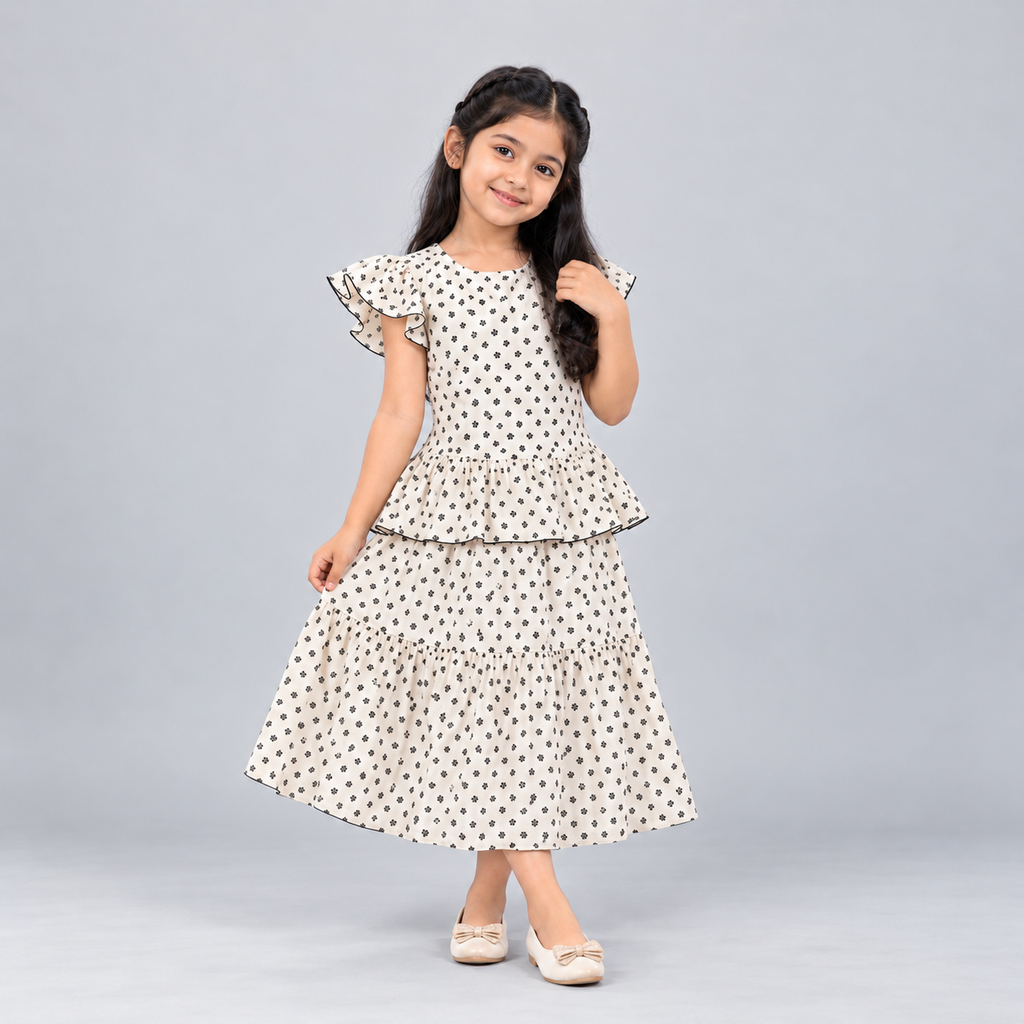 Winner Girls white SKIRT TOP SET 80392