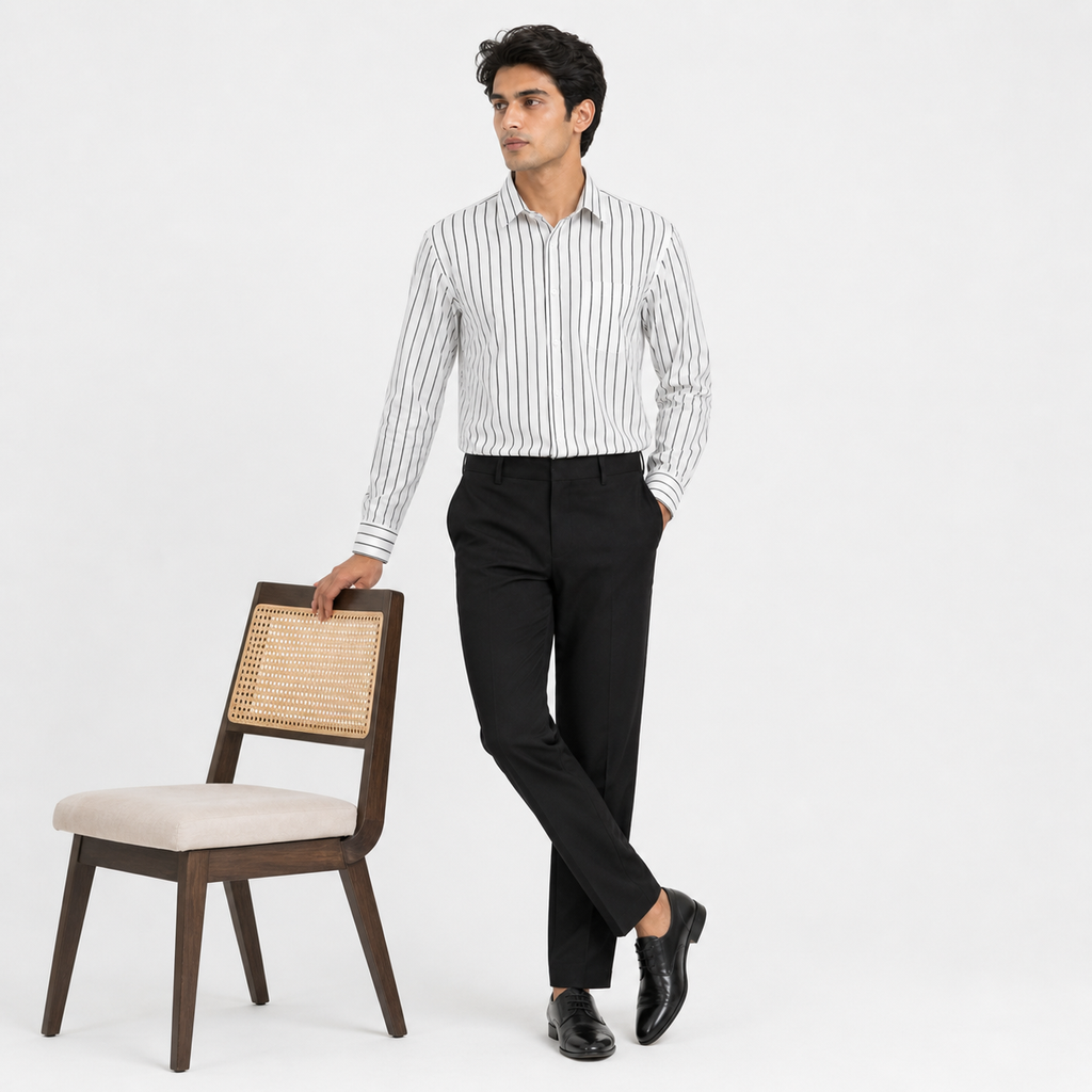 Winner' S  White Stripe Shirt-80005