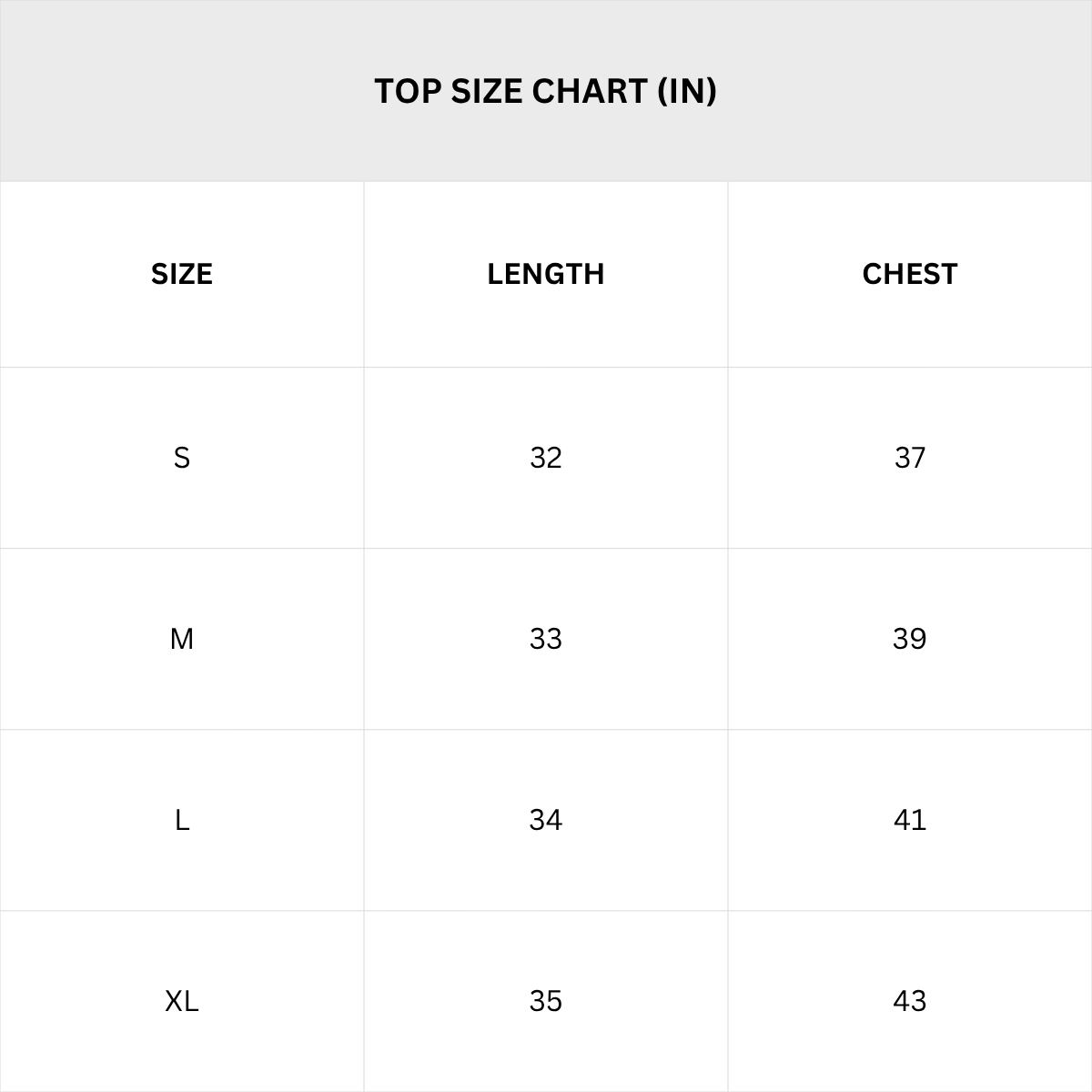 Size Chart