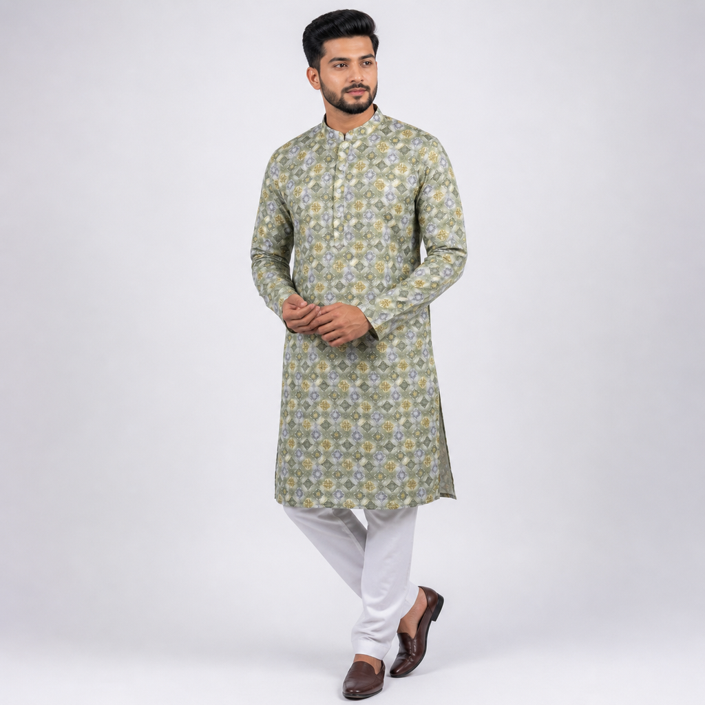 Winner Mens Yellow Panjabi - 73914