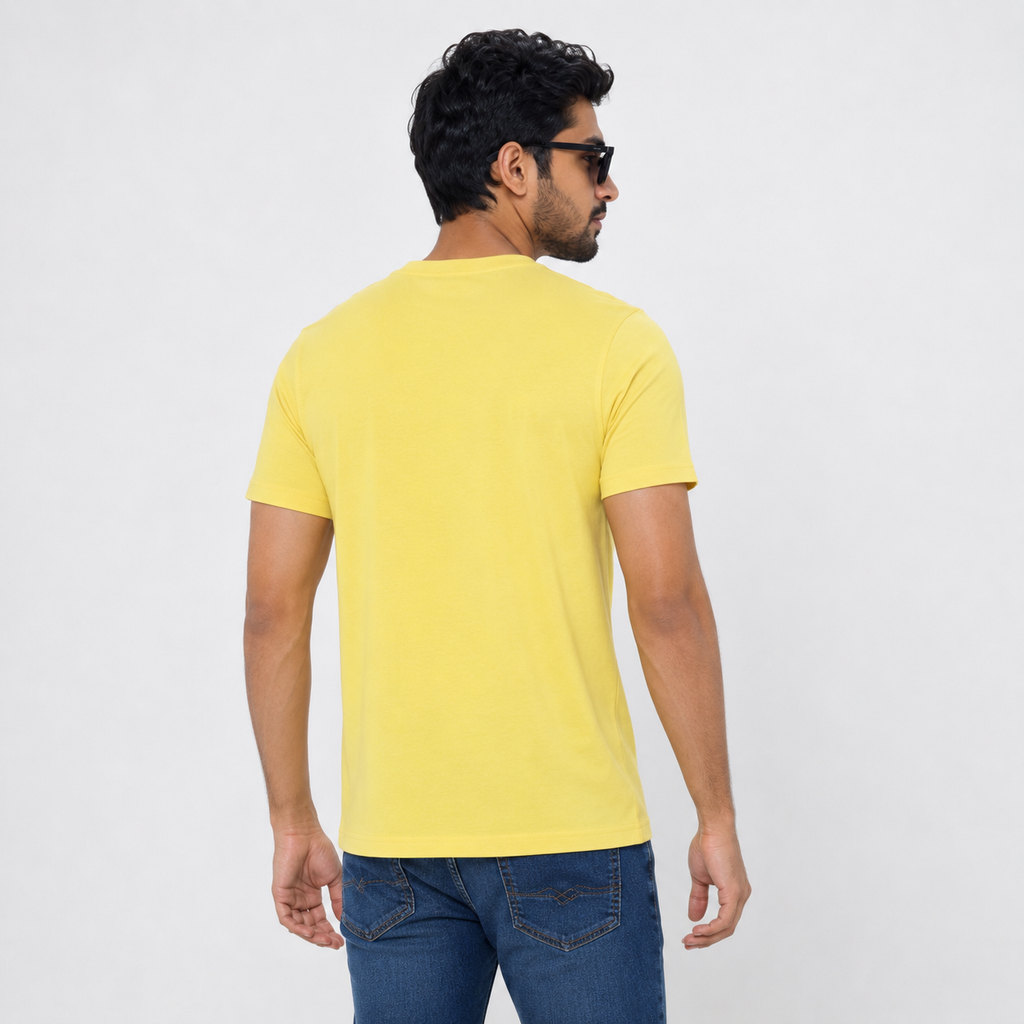 Winner' S  Light Yellow Men'S T-Shirt-43925