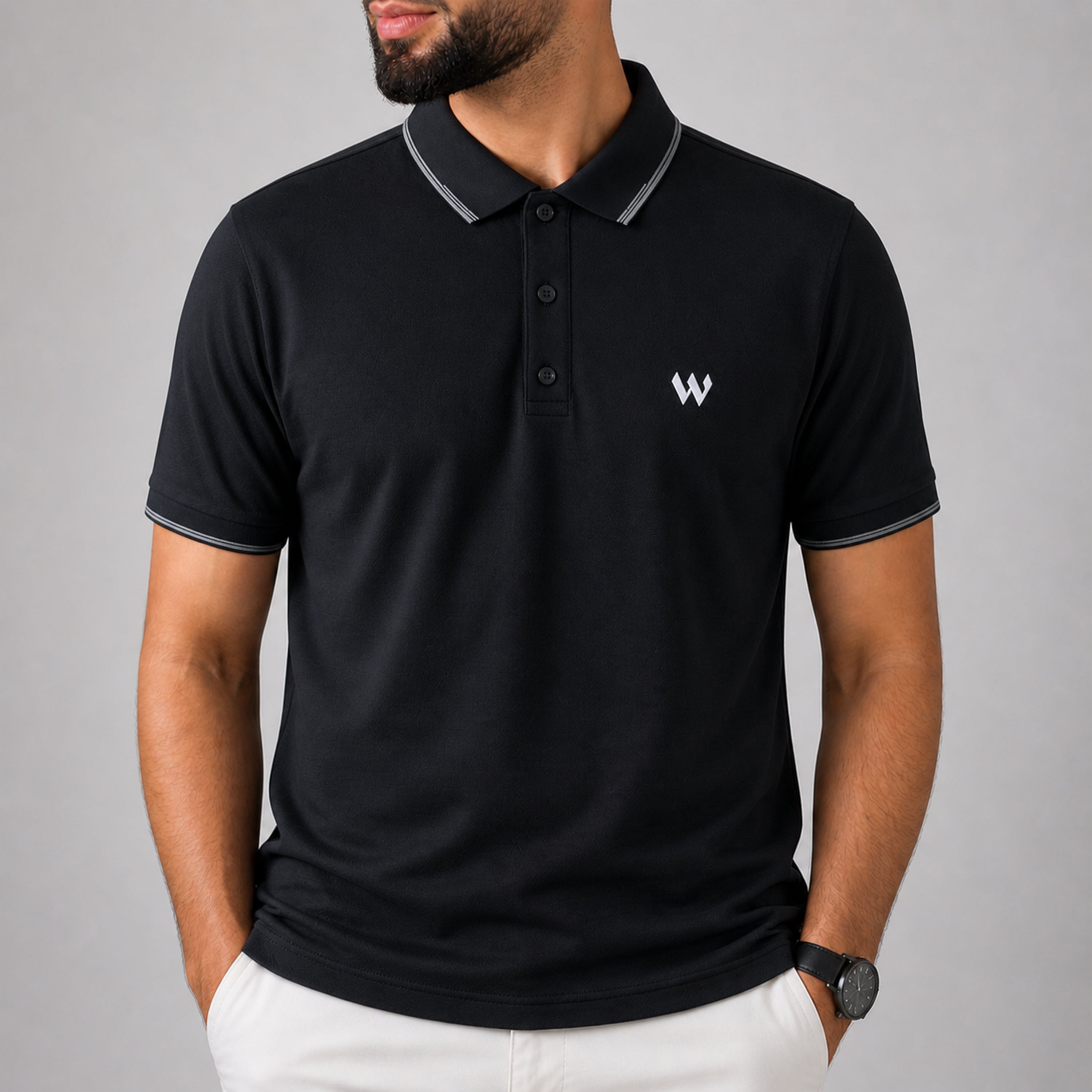 Winner Mens Black Polo T Shirt - 73584