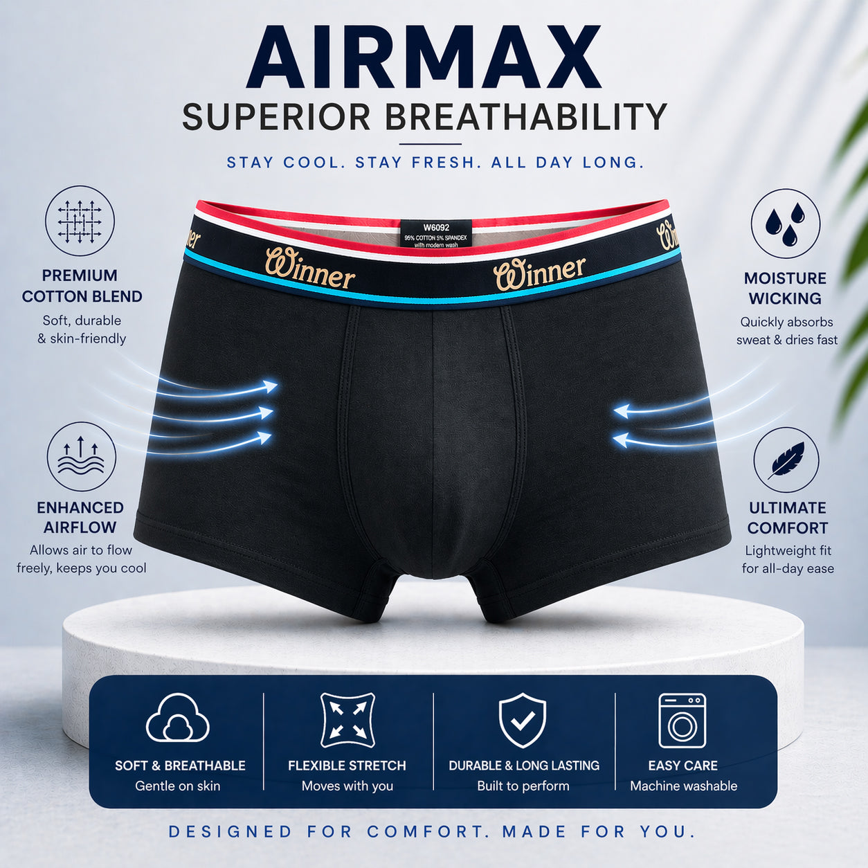 Men's Black Luxury Boxer - 43713