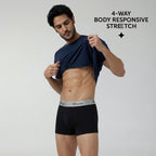 Winner Mens Black & White Crew Boxer ( 2 Pcs PACK ) - 73409