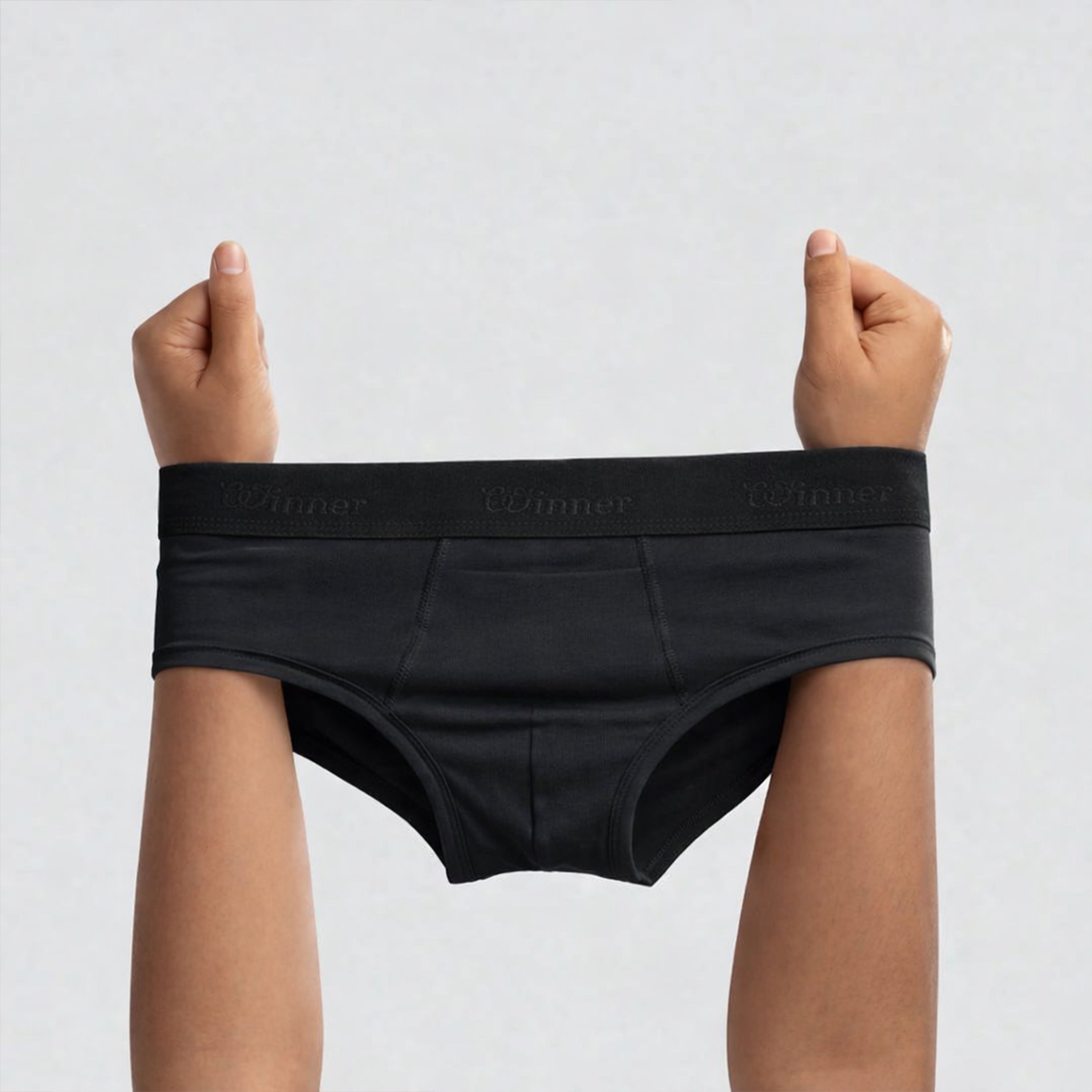 Winner's Mens Black Comforter Brief - 43684