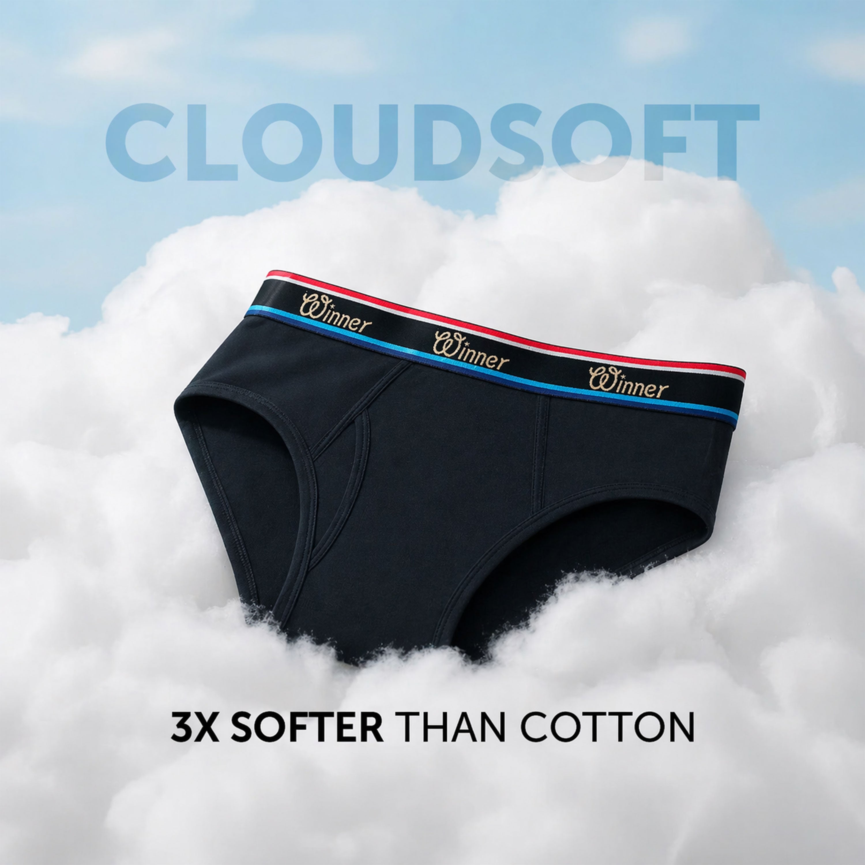 Winner Mens Black Luxury Brief  - 43715