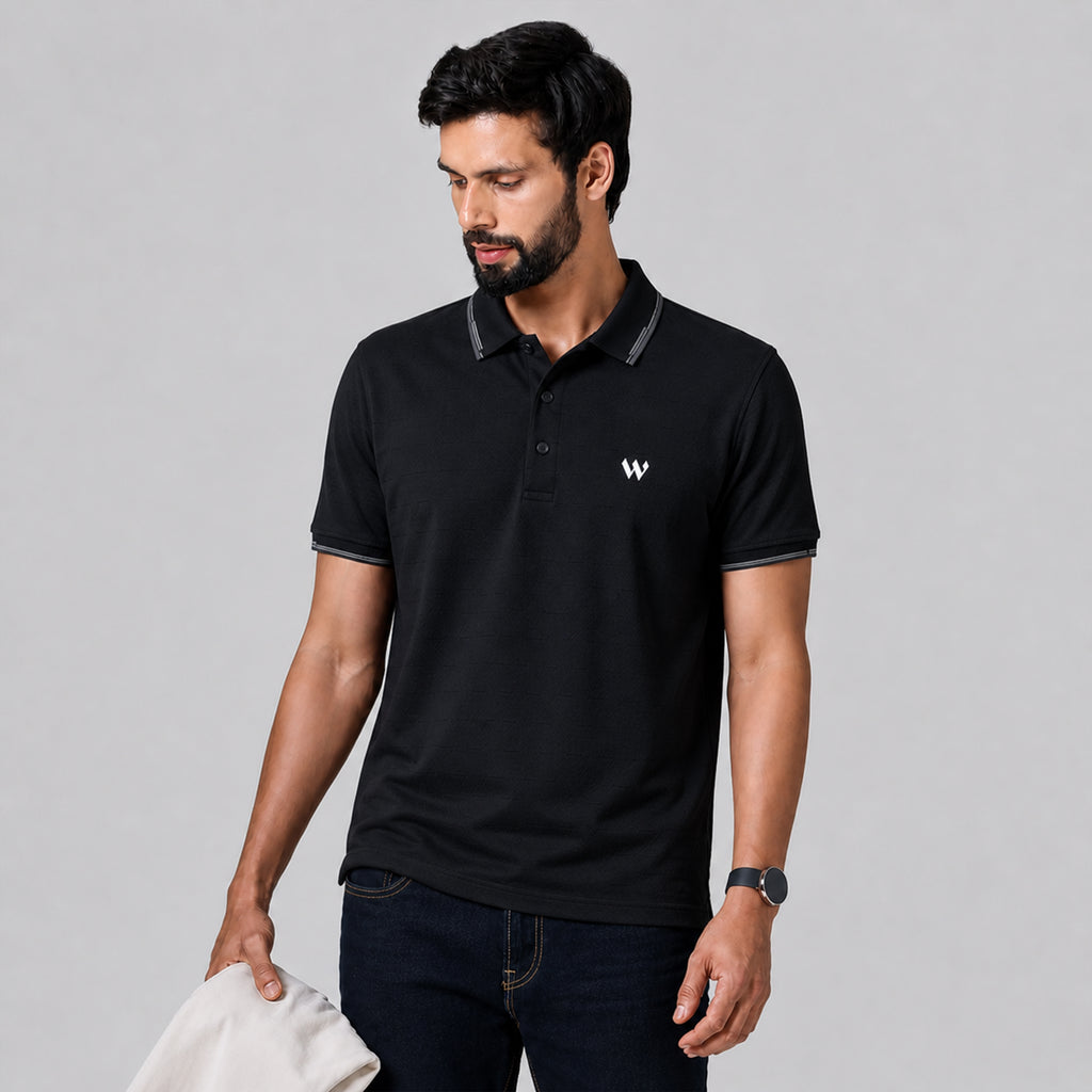 Winner Mens Black Polo T Shirt - 73584