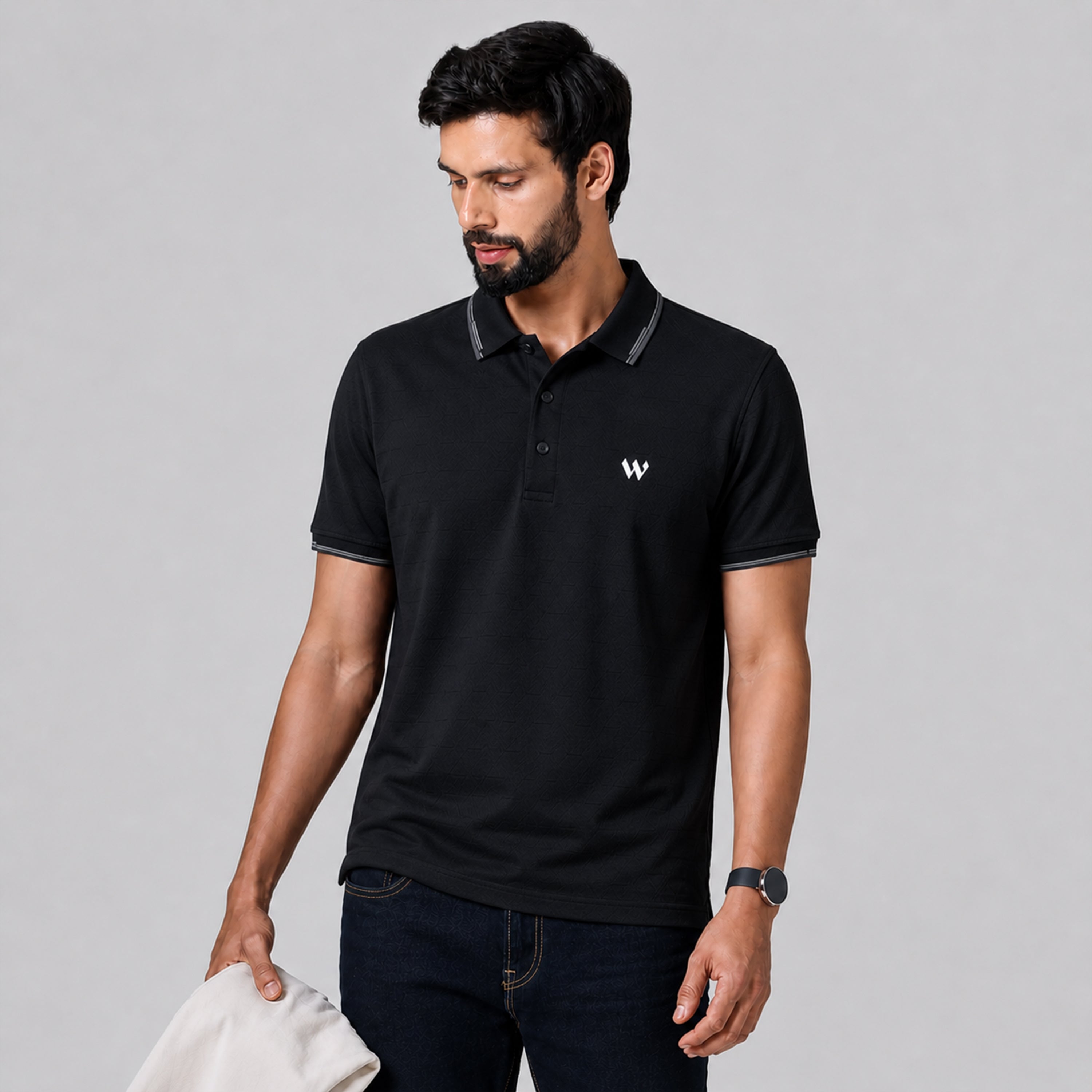 Winner Mens Black Polo T Shirt - 73584