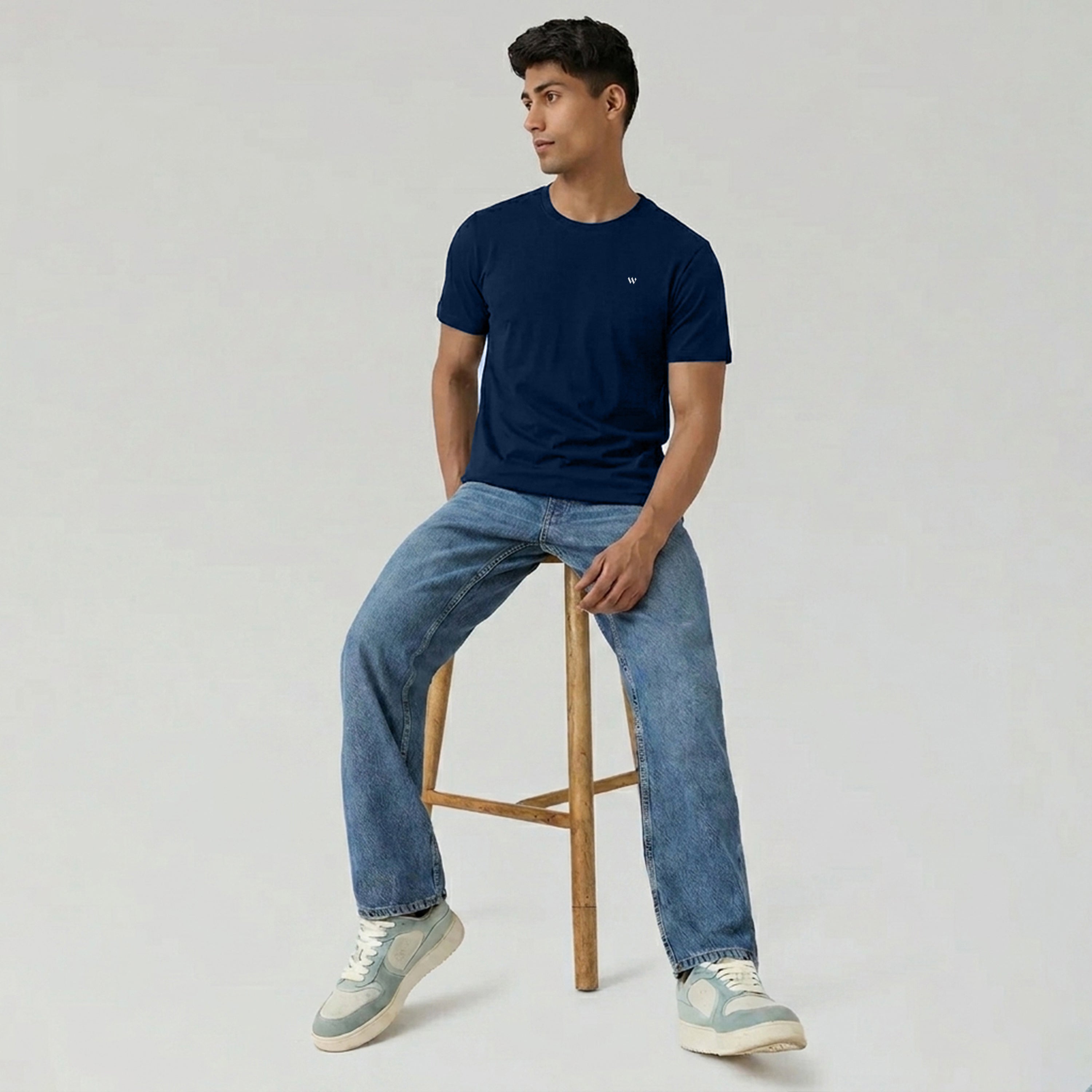 Winner  Mens Blue Regular T Shirt -73435