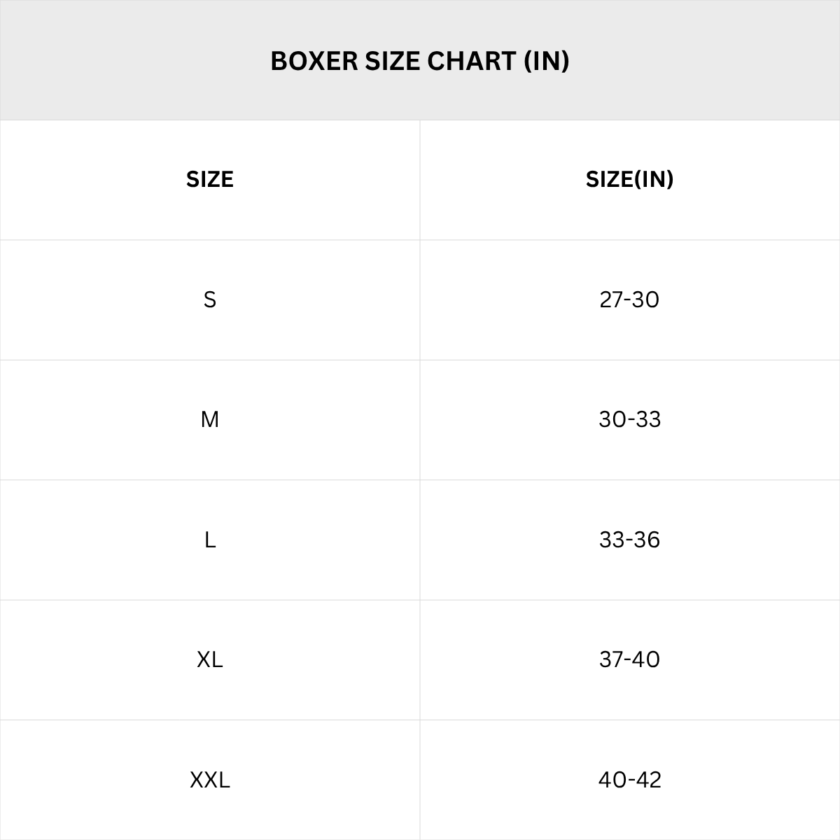 Size Chart