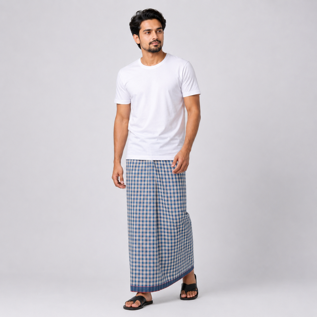 Men's Lungi (5.5 Mtr) - COM-1 (6 Pcs Pack)