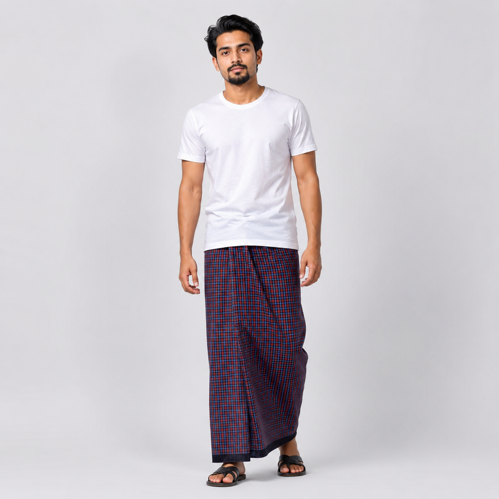 Men's Lungi (5.5 Mtr) - COM-1 (6 Pcs Pack)