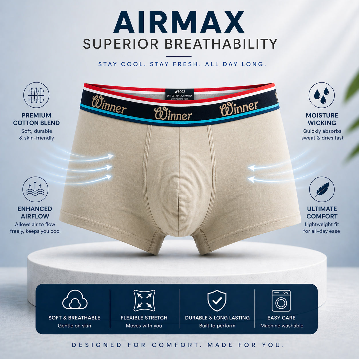 Winner Mens Gold Luxury Boxer - 43713