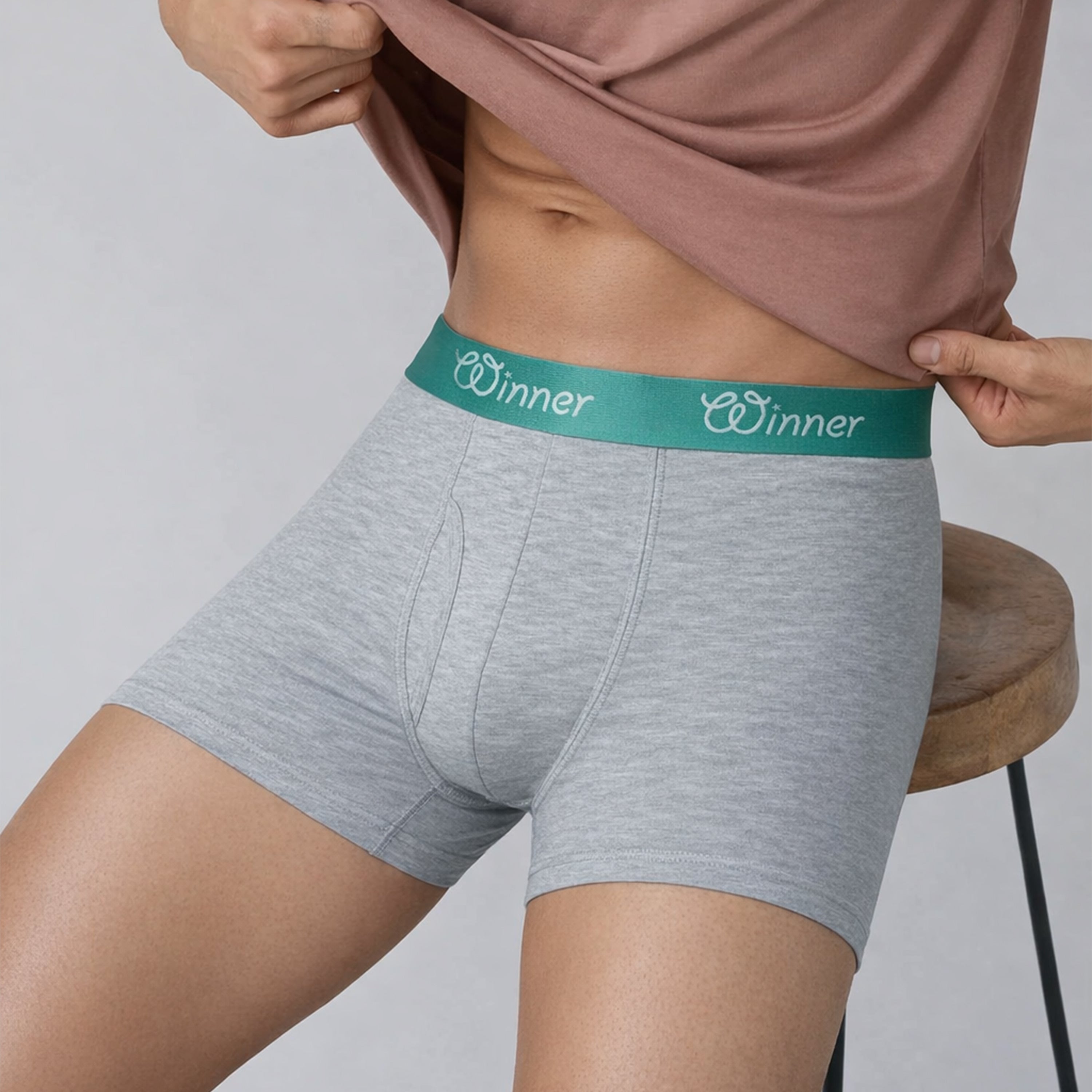 Men's Grey Deluxe Boxer - 43606