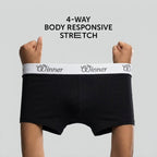 Winner Mens Jet Black Classic Boxer - 43686