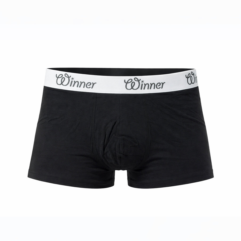 Winner Mens Jet Black Classic Boxer - 43686