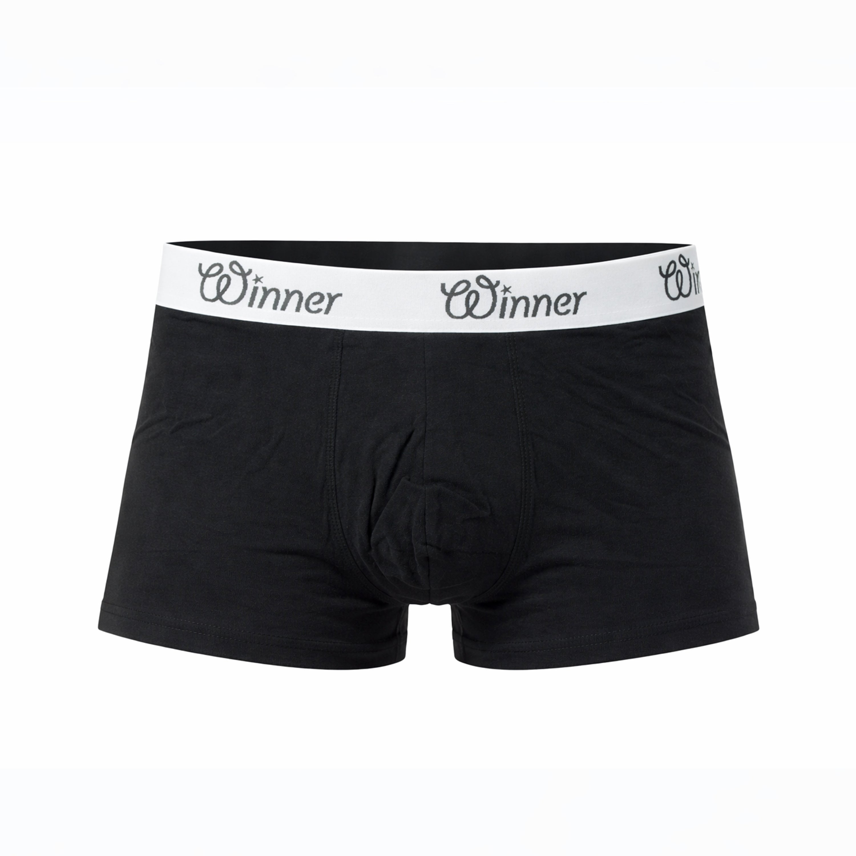 Winner Mens Jet Black Classic Boxer - 43686