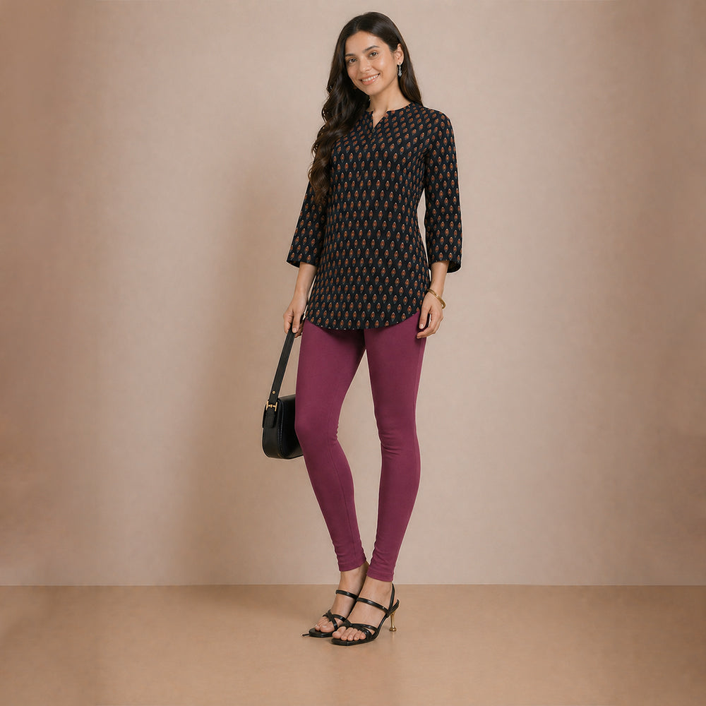 Winner Maroon Womens Modern Fit Leggings -43716