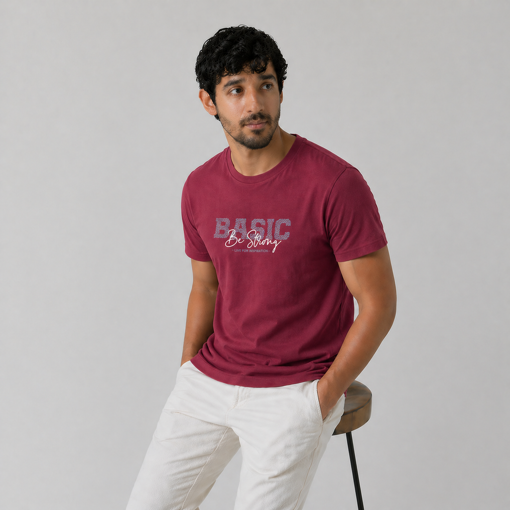 Winner Men's Maroon T Shirt - 80089