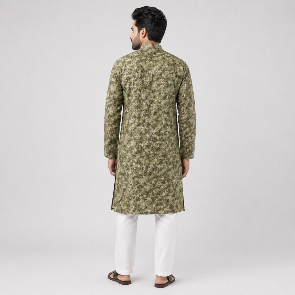 Winner Mens Olive Panjabi - 73915