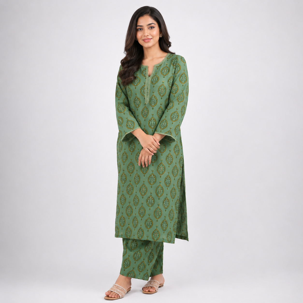 Olive Ladies Cord Set - 80003