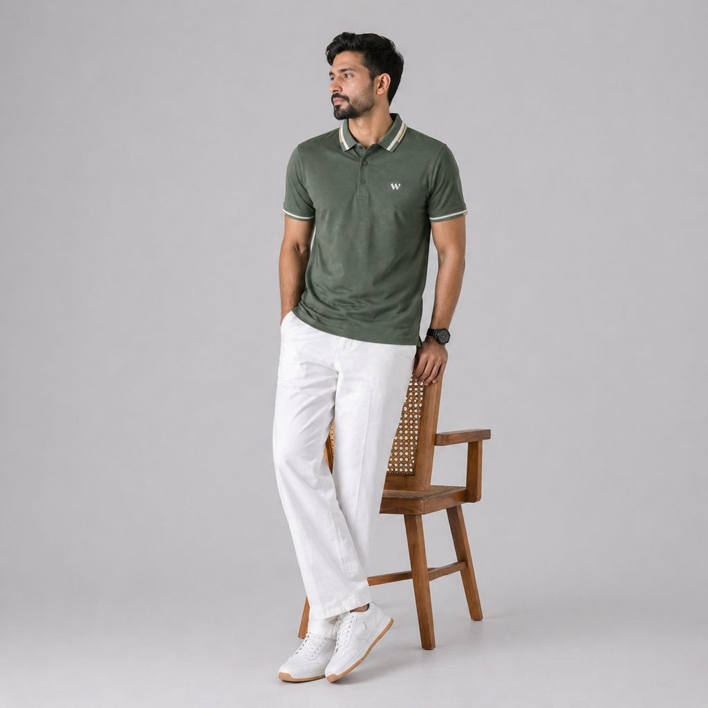 Winner's Men's Olive Polo Shirt - 73537
