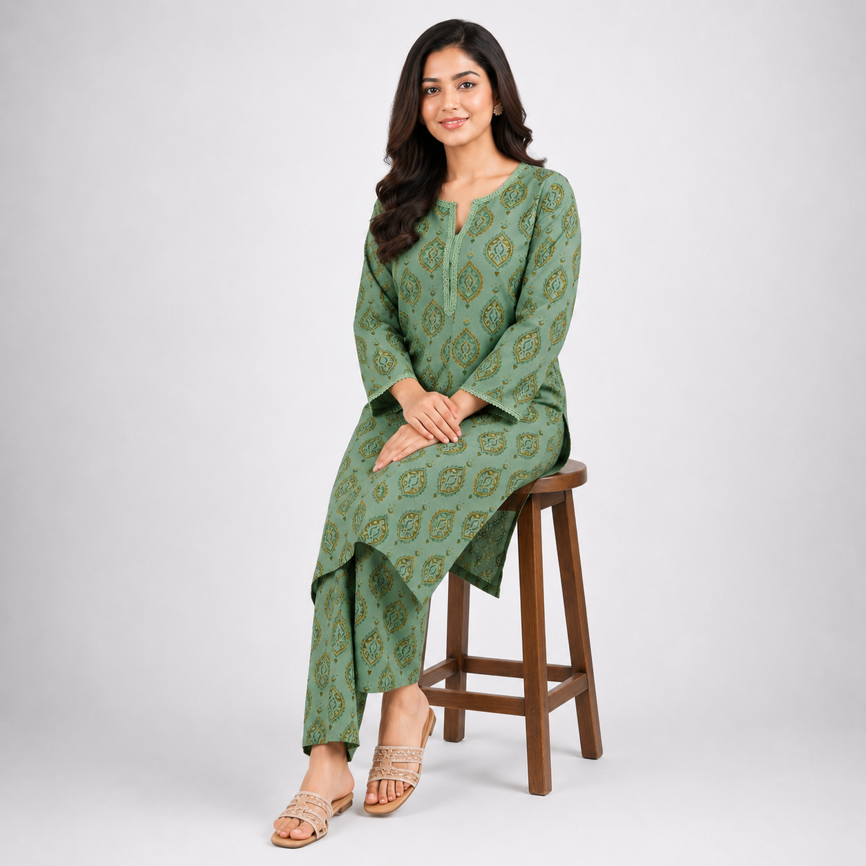Olive Ladies Cord Set - 80003