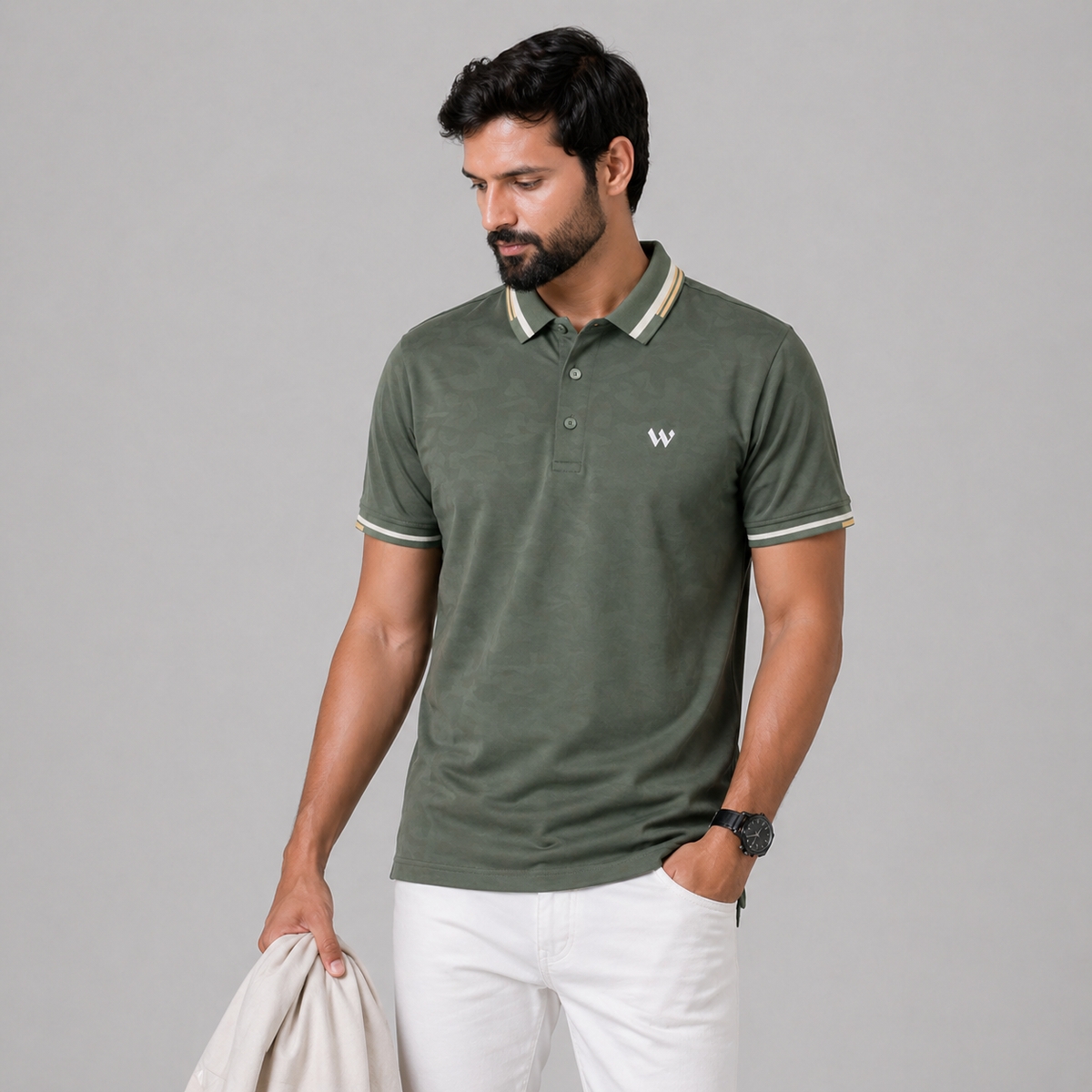Winner's Men's Olive Polo Shirt - 73537