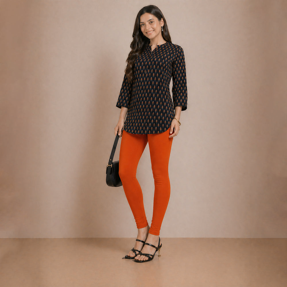 Winner Orange Womens Modern Fit Leggings -43716