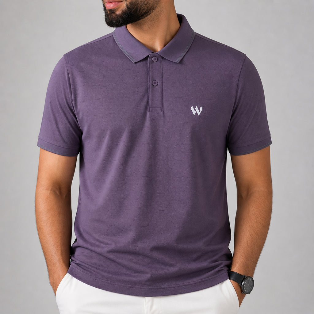 Winner Mens Purple Polo T Shirt - 73584