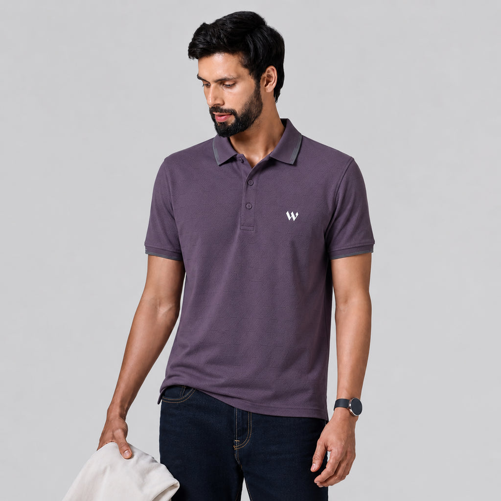 Winner Mens Purple Polo T Shirt - 73584