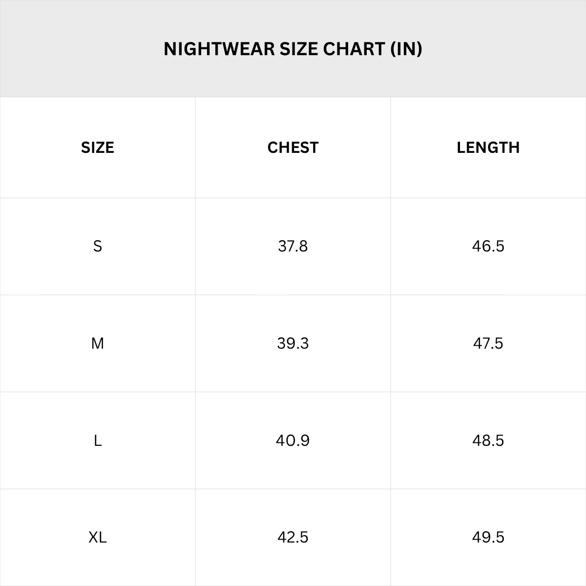 Size Chart