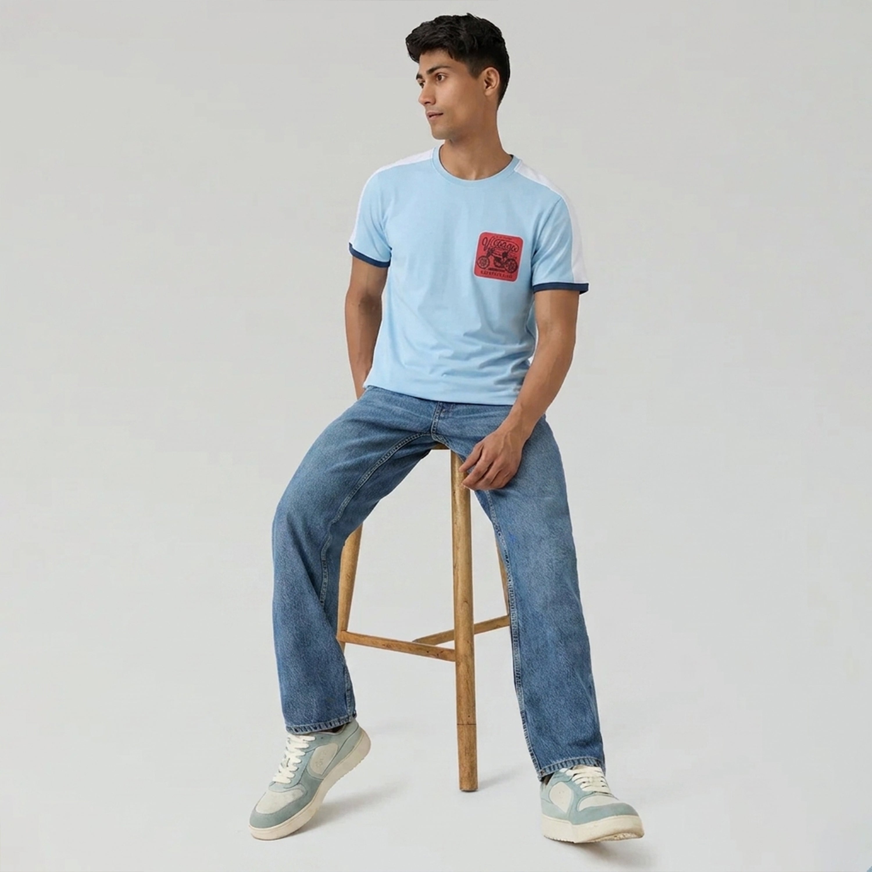Winner Mens Sky Blue T Shirt - 80122