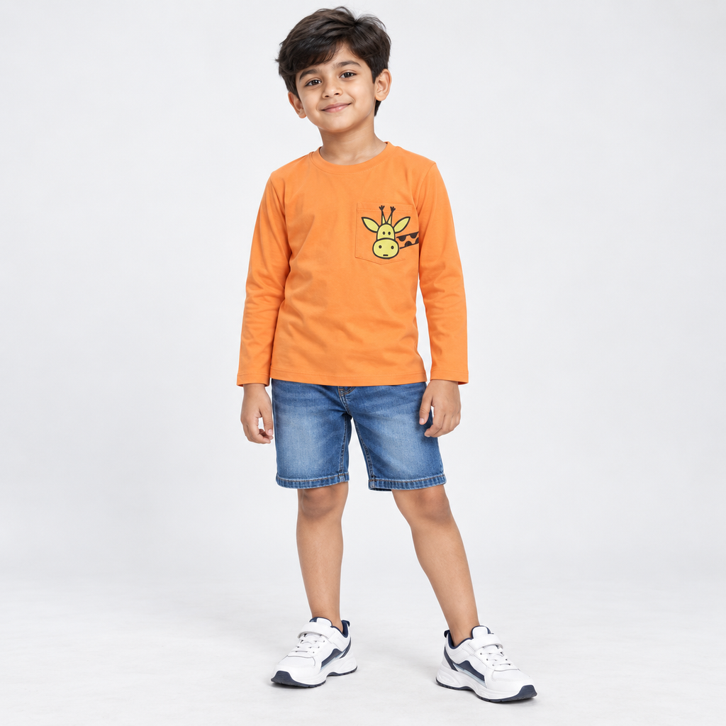 Winner Boys Vibrant Orange Full Sleeve T Shirt 80344